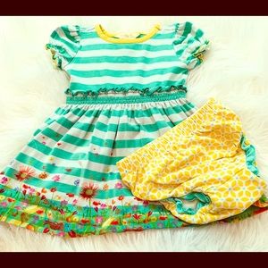 Matilda Jane Dress and bloomer 3/6 Months